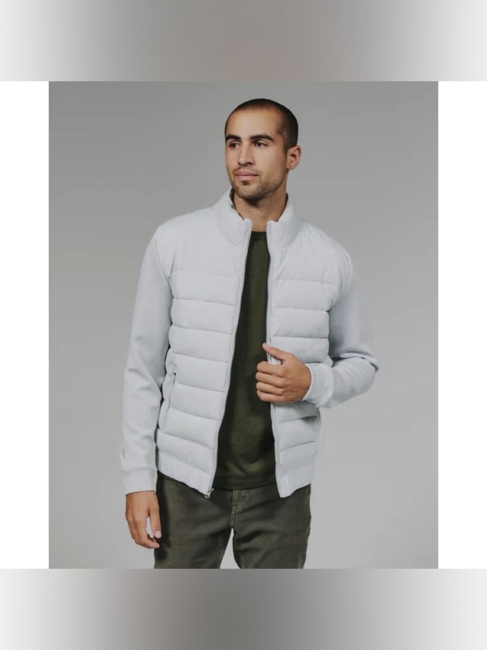 7 Diamonds Rev Puffer Full Zip Men's Grey Jacket